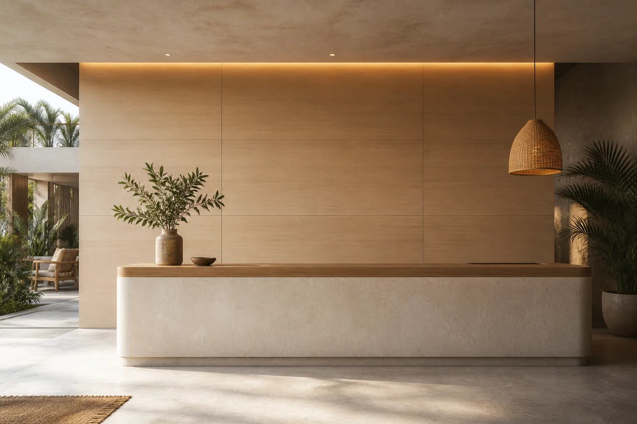 Ambiente con Panel liso WPC